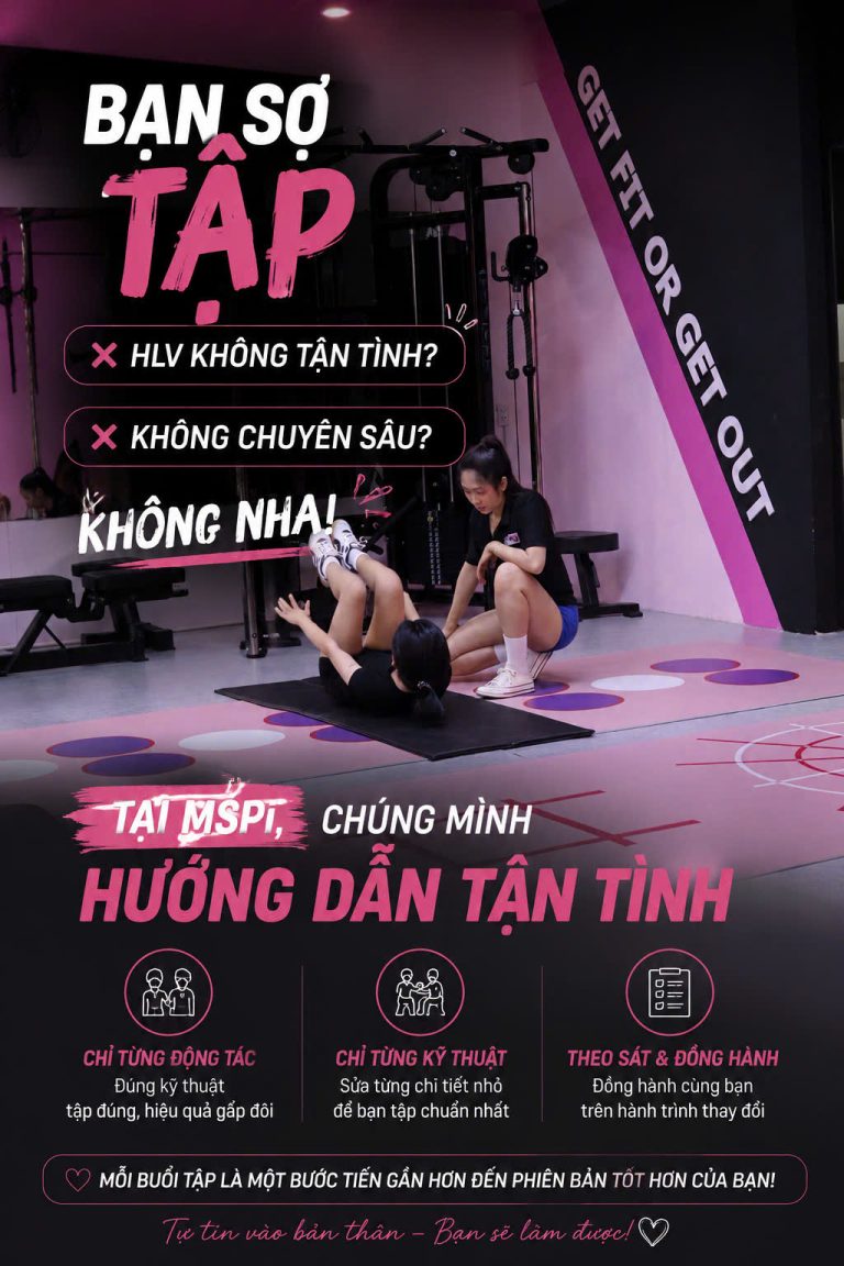 Tập gym có HLV kèm 1:1 mang lại lợi ích gì? Khám phá lý do phụ nữ hiện đại lựa chọn PT cá nhân để giảm cân, siết dáng và tập luyện hiệu quả tại MS.PI Women Fitness Bình Dương.